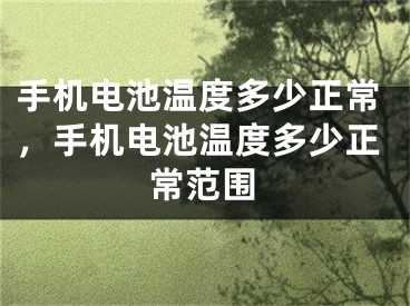 手机电池温度多少正常，手机电池温度多少正常范围