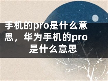 手机的pro是什么意思，华为手机的pro是什么意思