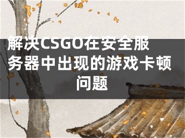 解决CSGO在安全服务器中出现的游戏卡顿问题