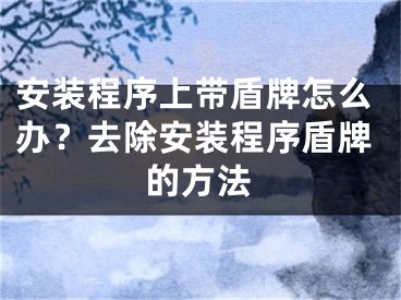 安装程序上带盾牌怎么办？去除安装程序盾牌的方法