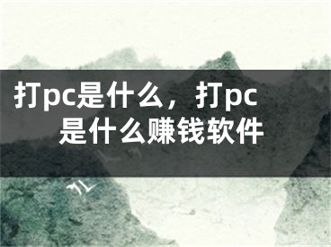 打pc是什么，打pc是什么赚钱软件