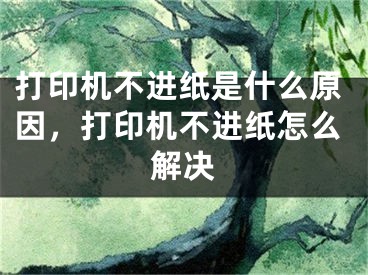 打印机不进纸是什么原因，打印机不进纸怎么解决