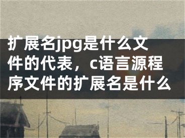 扩展名jpg是什么文件的代表，c语言源程序文件的扩展名是什么