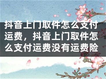 抖音上门取件怎么支付运费，抖音上门取件怎么支付运费没有运费险