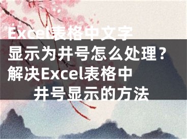 Excel表格中文字显示为井号怎么处理？解决Excel表格中井号显示的方法