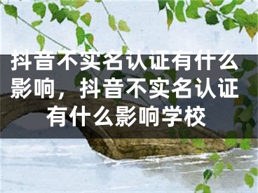 抖音不实名认证有什么影响，抖音不实名认证有什么影响学校