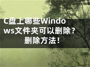 C盘上哪些Windows文件夹可以删除？删除方法！