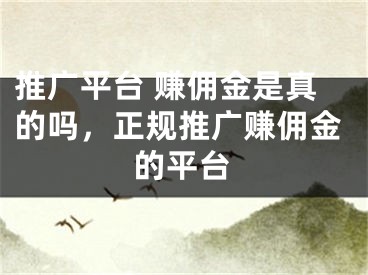 推广平台 赚佣金是真的吗，正规推广赚佣金的平台