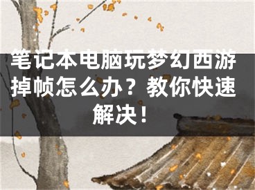 笔记本电脑玩梦幻西游掉帧怎么办？教你快速解决！