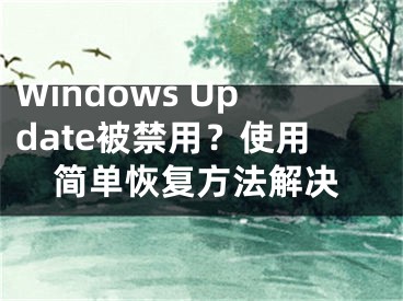 Windows Update被禁用？使用简单恢复方法解决