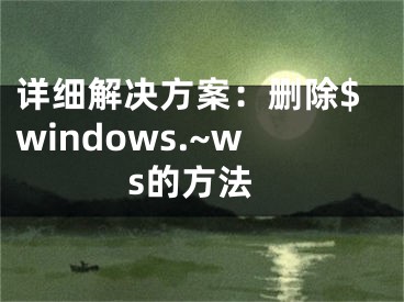 详细解决方案：删除$windows.~ws的方法