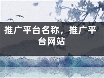 推广平台名称，推广平台网站