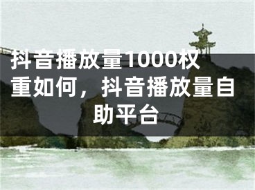抖音播放量1000权重如何，抖音播放量自助平台