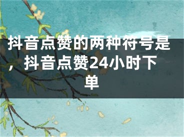 抖音点赞的两种符号是，抖音点赞24小时下单