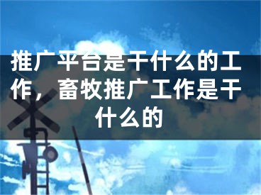 推广平台是干什么的工作，畜牧推广工作是干什么的