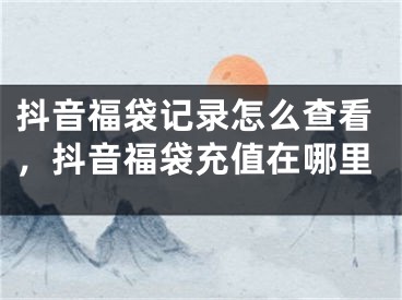 抖音福袋记录怎么查看，抖音福袋充值在哪里