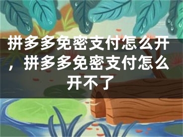 拼多多免密支付怎么开，拼多多免密支付怎么开不了