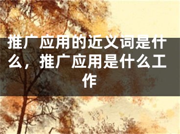 推广应用的近义词是什么，推广应用是什么工作