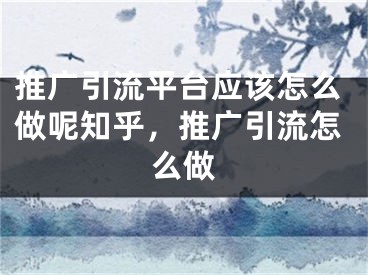 推广引流平台应该怎么做呢知乎，推广引流怎么做