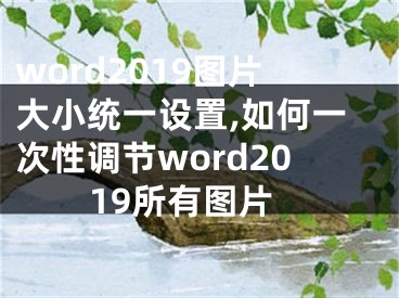 word2019图片大小统一设置,如何一次性调节word2019所有图片 