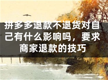 拼多多退款不退货对自己有什么影响吗，要求商家退款的技巧