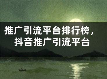 推广引流平台排行榜，抖音推广引流平台