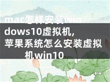 mac怎样安装windows10虚拟机,苹果系统怎么安装虚拟机win10