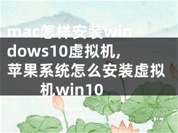 mac怎样安装windows10虚拟机,苹果系统怎么安装虚拟机win10