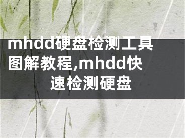 mhdd硬盘检测工具图解教程,mhdd快速检测硬盘