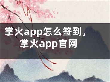 掌火app怎么签到，掌火app官网