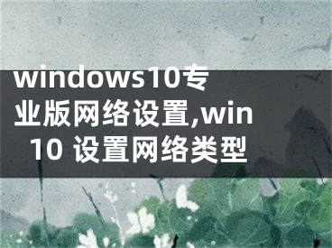 windows10专业版网络设置,win10 设置网络类型