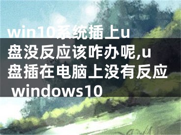 win10系统插上u盘没反应该咋办呢,u盘插在电脑上没有反应 windows10