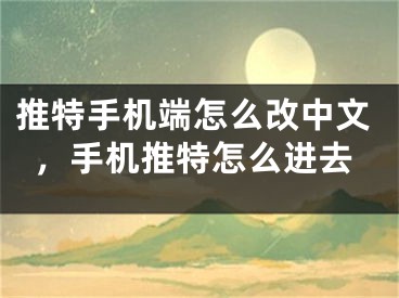 推特手机端怎么改中文，手机推特怎么进去