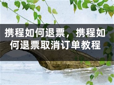 携程如何退票，携程如何退票取消订单教程