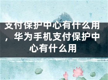 支付保护中心有什么用，华为手机支付保护中心有什么用