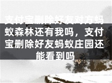 支付宝删除好友对方蚂蚁森林还有我吗，支付宝删除好友蚂蚁庄园还能看到吗