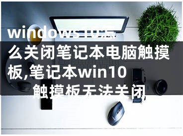windows10怎么关闭笔记本电脑触摸板,笔记本win10触摸板无法关闭