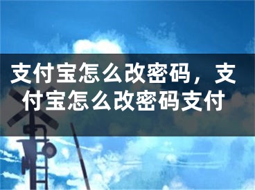 支付宝怎么改密码，支付宝怎么改密码支付