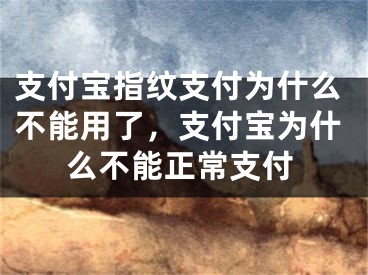 支付宝指纹支付为什么不能用了，支付宝为什么不能正常支付