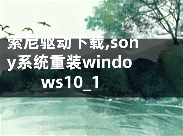 索尼驱动下载,sony系统重装windows10_1