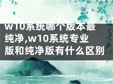 w10系统哪个版本最纯净,w10系统专业版和纯净版有什么区别