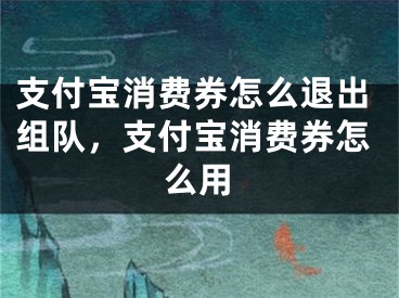 支付宝消费券怎么退出组队，支付宝消费券怎么用