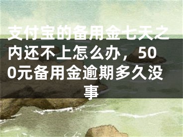 支付宝的备用金七天之内还不上怎么办，500元备用金逾期多久没事