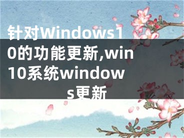 针对Windows10的功能更新,win10系统windows更新