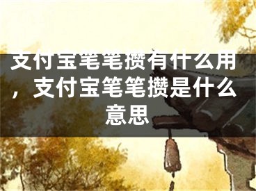 支付宝笔笔攒有什么用，支付宝笔笔攒是什么意思