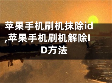 苹果手机刷机抹除id,苹果手机刷机解除ID方法