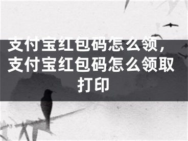 支付宝红包码怎么领，支付宝红包码怎么领取打印