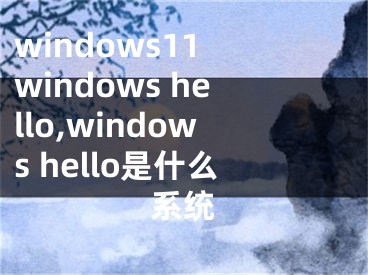 windows11 windows hello,windows hello是什么系统