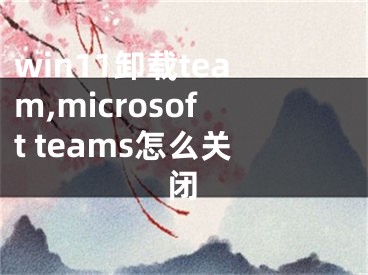 win11卸载team,microsoft teams怎么关闭