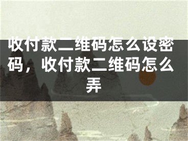 收付款二维码怎么设密码，收付款二维码怎么弄